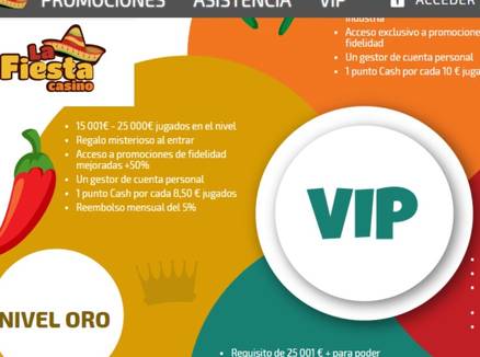 La Fiesta Casino Promociones y Bonos VIP